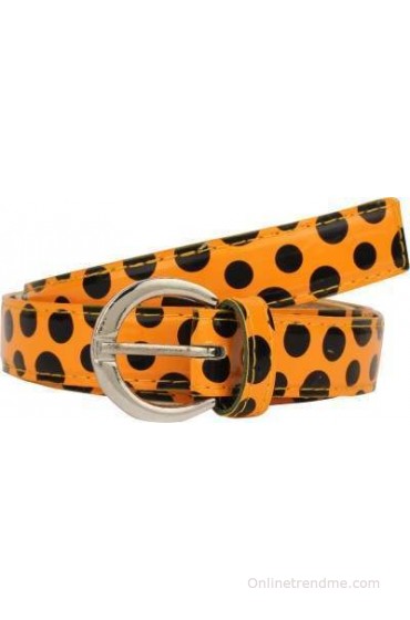 SRS Women Casual Orange, Black Synthetic Belt(Orange, Black)